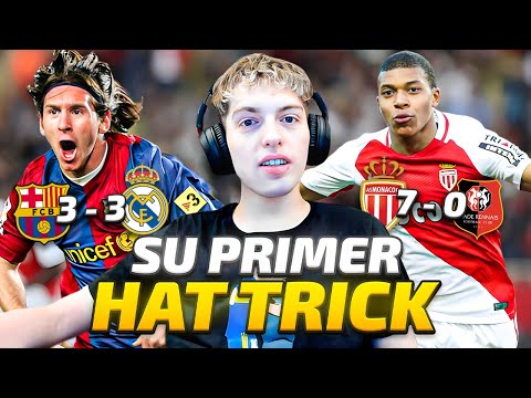 EL PRIMER HATTRICK DE GRANDES JUGADORES (MESSI, CR7, MBAPPE) - INCREIBLE!