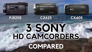 Sony HDR-CX405 vs CX625 PJ820E HD Camcorder test outdoor indoor low light microphone steady shot 50i