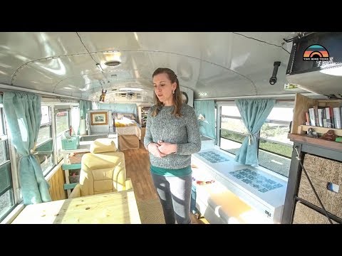 Couple Builds Beautiful School Bus Conversion As Their Fulltime Tiny Home On Wheels