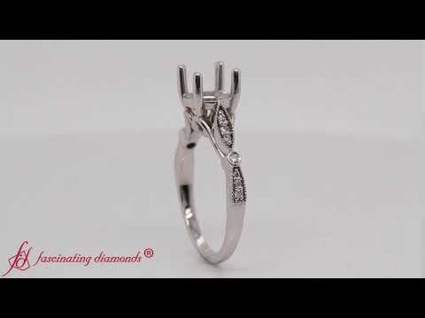 Art Deco Engagement Ring Setting In 18K White Gold-FD8593ROR