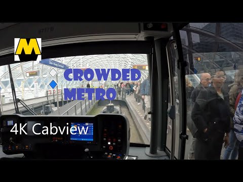 Crowded Metro|Full Circle Line E| Rotterdam-The Hague|From&To Depot Included|4K Cabview