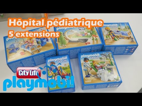 Playmobil 5 extensions de l'hôpital pédiatrique - Démo des constructions