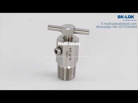 SK-LOK Stainless Steel Alloy Monel 400 Duplex 6000 PSI Instrument Purge Bleed Vent Valve