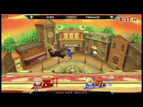 Game On Expo Smash 4 Paid Bracket Losers Top 8 - XC8PE (Cloud) vs V3|Bethel3D (Toon Link)