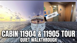 Allure of the Seas: Interior Cabin Tour | Newly Added Rooms 11904 & 11905 (No Talking Walkthrough)