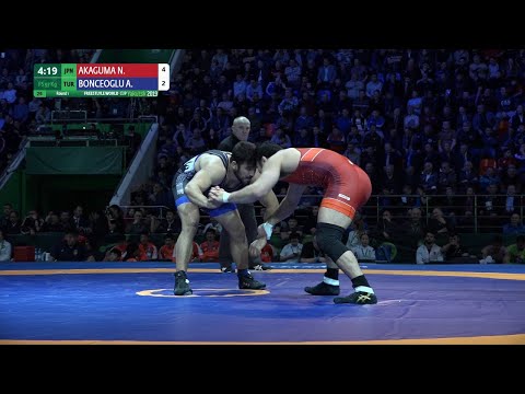 Round 1 FS - 97 kg: N. AKAGUMA (JPN) v. A. BONCEOGLU (TUR)