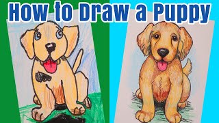 How to Draw a Puppy Dog Art Tutorial For Kids