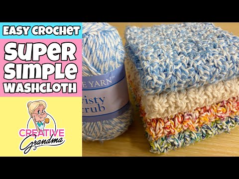EASY CROCHET - Super Simple Washcloth Tutorial    #herrschners