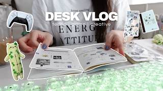 Desk vlog｜引きこもり30代🧍🏻‍♀️仕事と趣味を楽しむデスク時間｜手帳の中身📔新しいゲーム⋆˚꩜｡