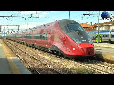 Italian High Speed Trains in Venice Santa Lucia Station - 13 August 2022