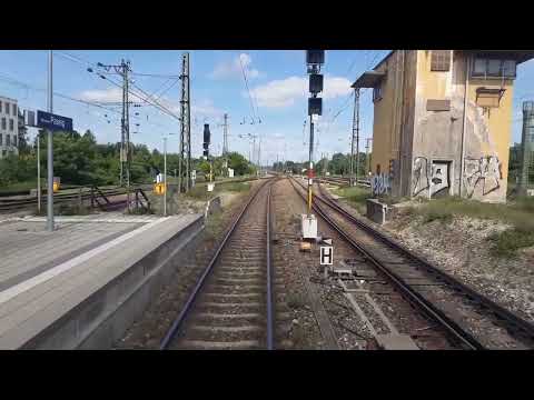 Über die Schulter des Lokführers: RE 72 München Hbf - Buchloe - Memmingen