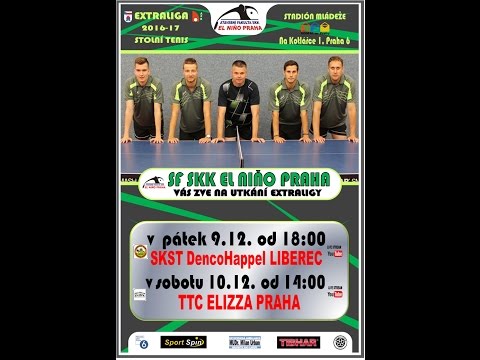 Extraliga mužů 16/17  SF SKK EL Niňo Praha- TTC Elizza Praha