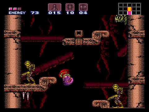 bsnes -- Lower Norfair with 4 frames of Runahead enabled