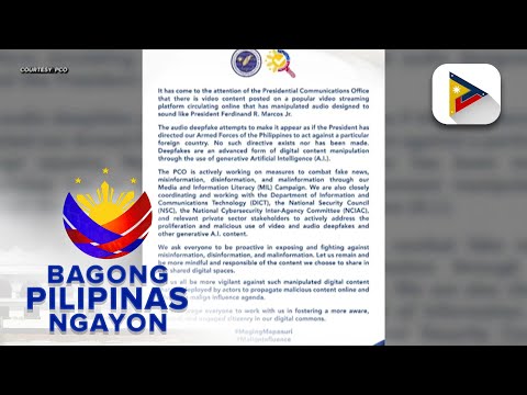 Panayam kay PCO Asec. Dale de Vera kaugnay sa deep fake video na ginamit ang imahe at boses ng…