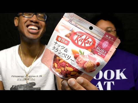 🤔 Ruby Chocolate Japanese KitKat Snack Mix  🍫🍒 Hit/Miss First Time Americans Try Review