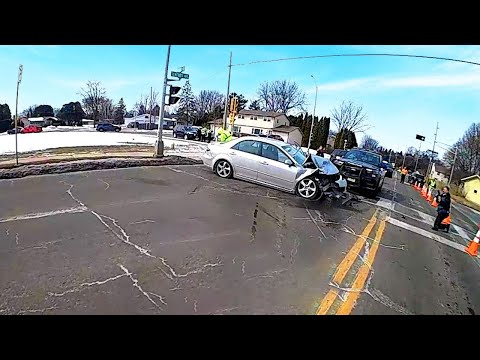 Drunk Driver Brutally Crashes Head-On into Police Car