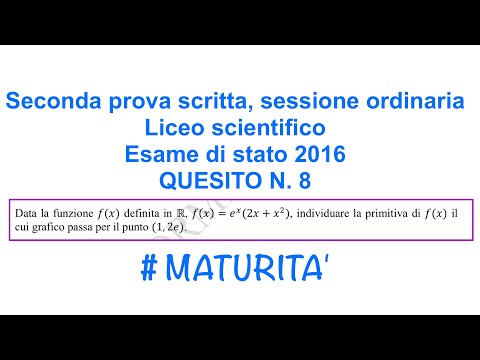 Quesito N.8 Seconda Prova - Esame di Stato 2016 - #maturità