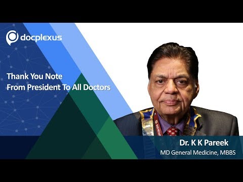 Thank You Note From President To All Doctors