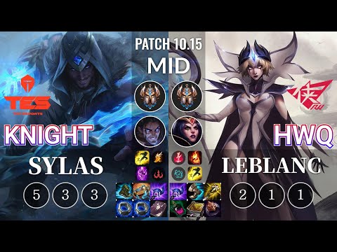 TES knight Sylas vs RWS HwQ LeBlanc Mid - KR Patch 10.15