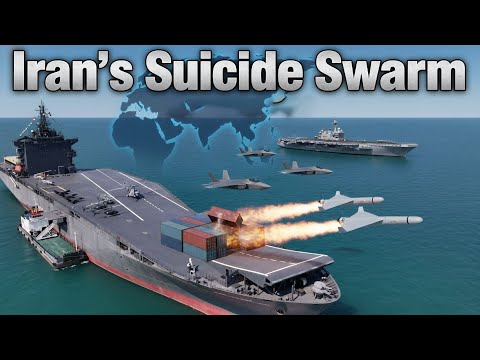 Iran’s Kamikaze Swarm Takes Over the Ocean!: 100 Hidden Drones vs US Aircraft Carrier!