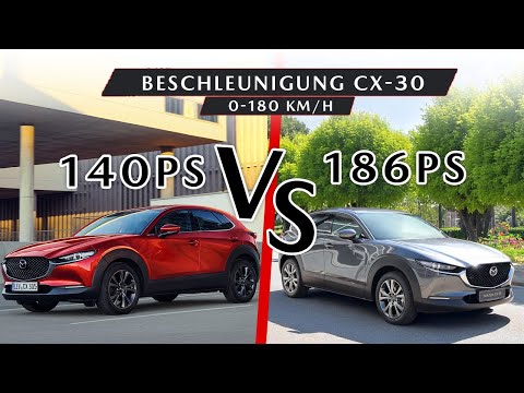 2025 Mazda CX-30 2.5l 140PS vs. Skyactiv-X 186PS l 0-180 km/h Beschleunigung | Schuster Automobile