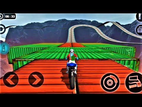 Impossible Moto Bike Tracks 3D BLUE BIKE -Best Android Gameplay HD