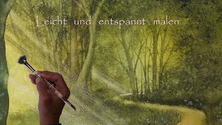 Sonnenstrahlen im Wald - loose watercolor - MALEN mit Kerstin