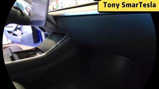 Tesla Model 3 open glove compartment manually