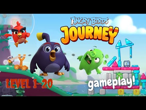 ANGRY BIRDS JOURNEY: Level 1-20 gameplay. Slingshots game.