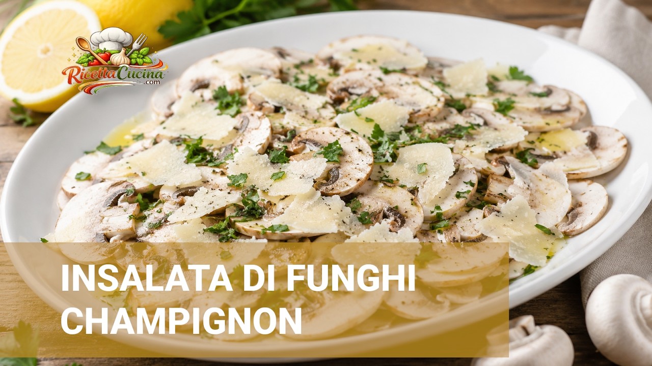 Anteprima video di Insalata di Funghi Champignon con Limone e Parmigiano