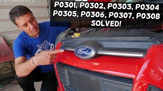 FORD CODE P0301 P0302 P0303 P0304 P0305 P0306 P0307 P0308 MISFIRE FIX