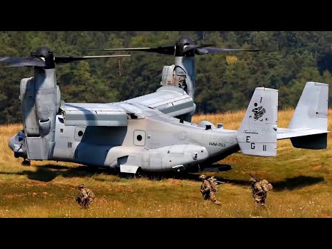 AIR ASSAULT! Marine Corps MV-22 Ospreys Join Army Sky Soldiers For Joint Force Exercise in Germany