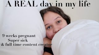 REAL day in my life〡9 weeks pregnant & full time content creator!