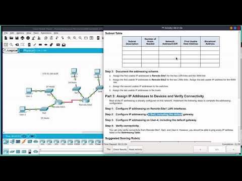 CCNA RS1 ITN - Chapter 8 Packet Tracer - Designing and Implementing a VLSM Addressing Scheme