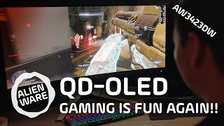 Gaming on the Alienware QD-OLED is INSANE!!!