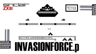 Gameplay of Invasion Force for the ZX81