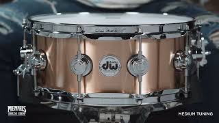 Video thumbnail for DW 14x5.5 Collector's Series Brushed Bell Bronze Snare Drum (DRVZ5514SVC) by Memphis Drum Shop