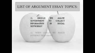 Argument Essay Topics