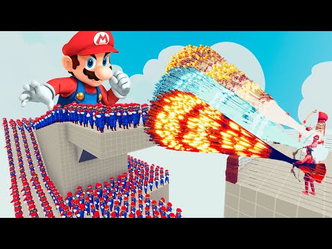 100x MARIO + 2x GIANT vs 3x EVERY GOD - Totally Accurate Battle Simulator TABS
