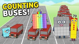 Numberblocks Counting Challenge | Learn Numbers 50-90 | Fun Bus Math Adventure