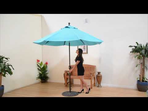 Galtech Deluxe Auto Tilt Patio Market Umbrellas Video