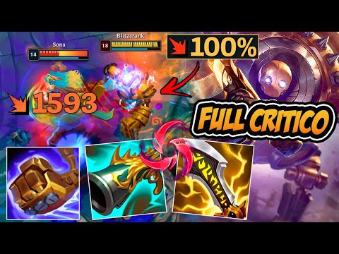 O PODER SECRETO DO BLITZCRANK AD TOP BUILD 100% DE CRÍTICO É INSANO