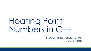 Floating Point Numbers in C++ Tutorial