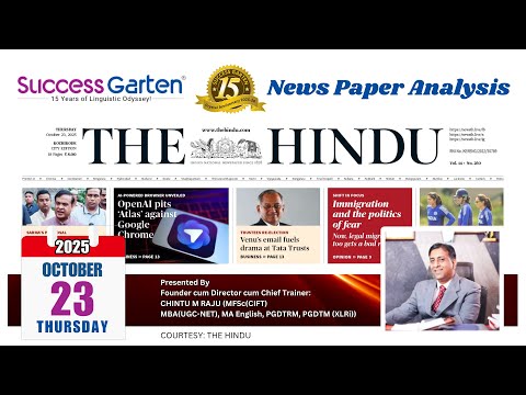 Newspaper Analysis - The Hindu Daily, Chintu M Raju!