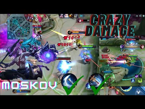 MOSKOV INSANE DAMAGE AND FULL LIFESTEAL BUILD | MOBILE LEGEND