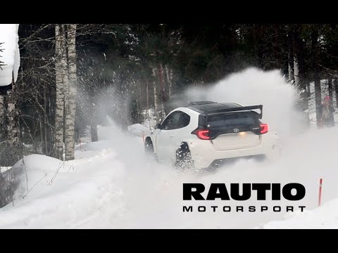 Roope Korhonen testing the Yaris Rally2 for the first time