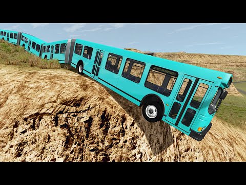 Long Articulated Bus Fails #2 - Beamng drive