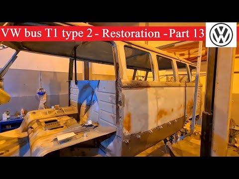 VW bus T1 type 2 - PART 13 - side panel and B-post Pillar repair.