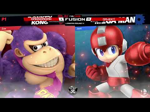 Hit Box Fusion 1: Losers Round 4 - Dansdaman (DK) Vs. Rajeet (Mega man) - SSBU Ultimate Tournament