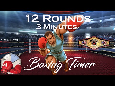 12 Round Boxing Workout Challenge  / Training Timer - 12 Rounds- 3 Minutes and 1 minute break